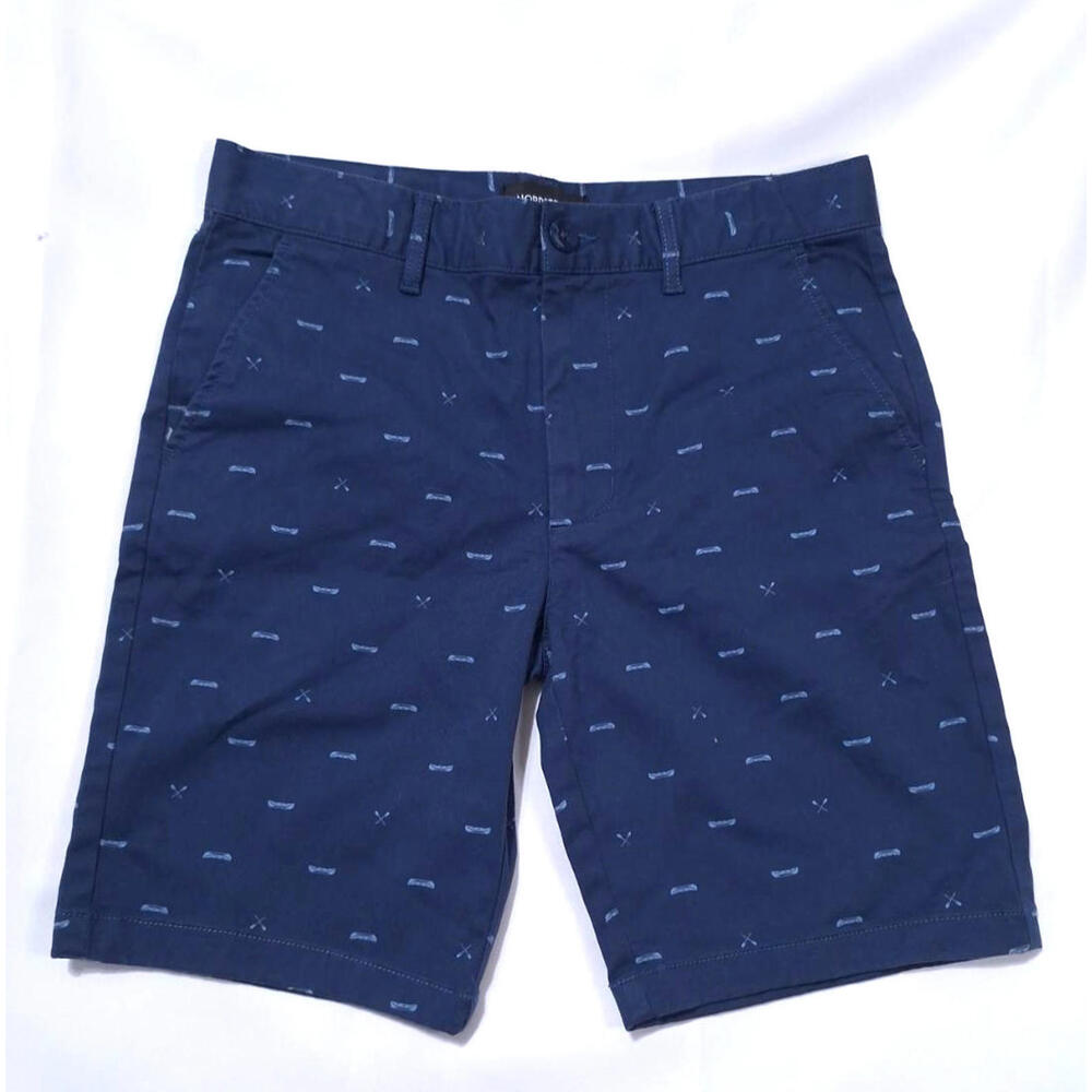 Nordstrom Chino Navy Blue Shorts Boys Size 14‎ Adjustable Waist Outdoors Printed